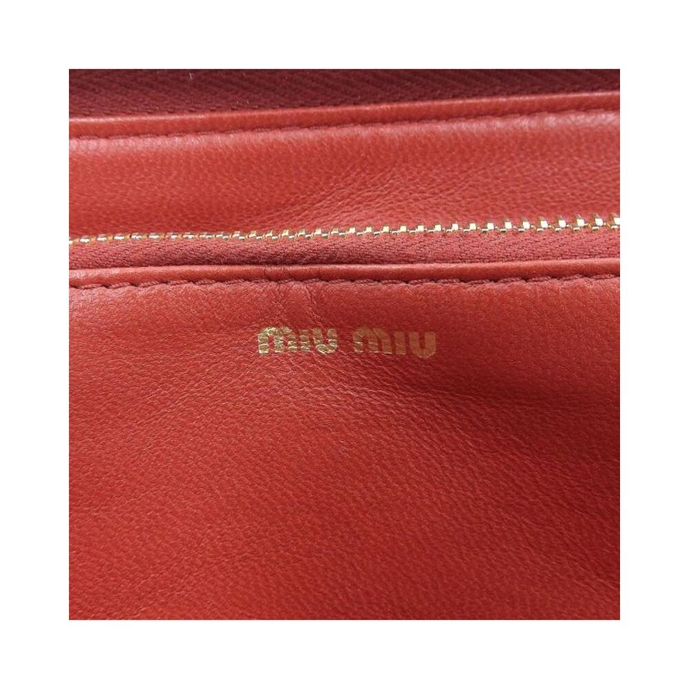 Pre Loved Hermes Miu Miu Matelasse ZipAround Wallet in Red - Picture 8 of 8